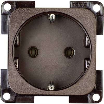 inprojal elektrosysteme 102563 Wandcontactdoos met randaarde Inzetstuk Bruin 1 stuk(s)