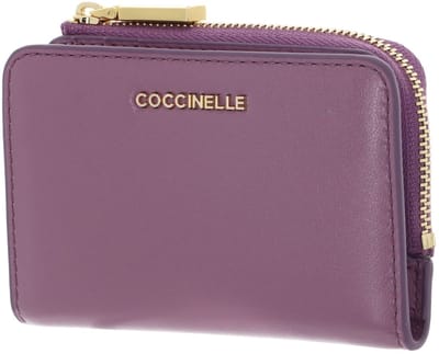 COCCINELLE Leren kaarthoes Metallic Shiny Smooth Leather Card Holder Jellyfish paars