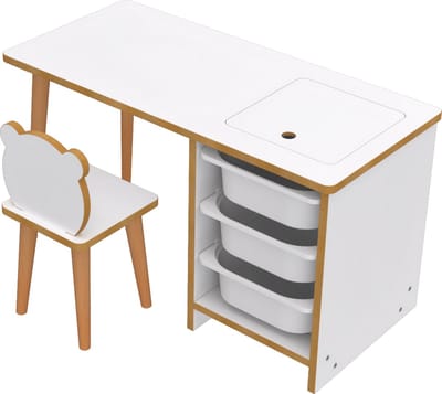 Soph&Tess® Kindertafel en Stoeltje - Speeltafel - Kinderbureau - Zitgroep met veel opbergruimte