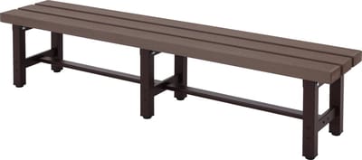 Aluminium tuinbank MCW-K60, bank parkbank balkonbank, weerbestendig WPC 180cm, bruin