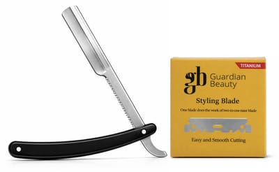 Guardian Beauty Scheermes - Roestvrij Staal - Shavette - Met 100 stuks GB Titanium Halve Mesjes