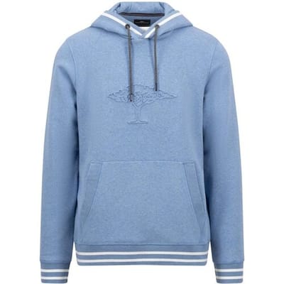 Fynch-Hatton Trui Sweat Hoodie Uni Color Logo Cloud Blue / male