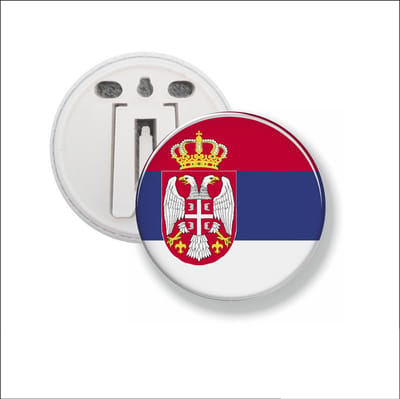 Button Met Clip 58 MM - Vlag Servië