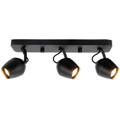 Brilliant Vertino - Plafondspot - GU10 3x5W - 3000K - Zwart
