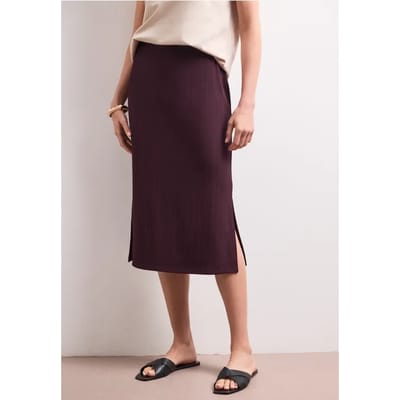 Geribde midirok met elastische tailleband