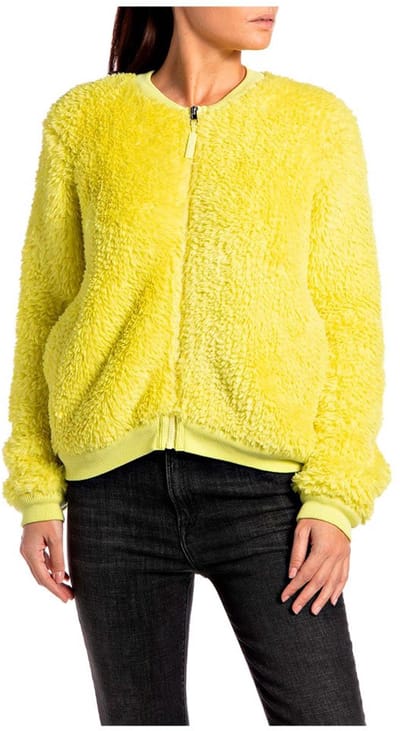 Replay W3710 .000.84476 Sweatshirt Met Rits Geel S Vrouw