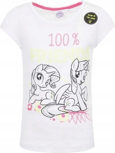 My Little pony shirt Glow in the dark - wit - maat 92/98 (3 jaar)