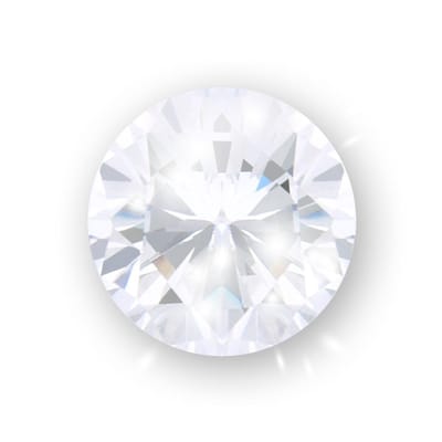 Quiges - Eligo Verwisselbaar Glas geslepen 8 mm Rond Zirkonia Wit voor Zilveren Ring - 8mm - ER8R004