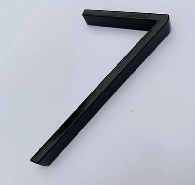 ***Zwart Modern Huisnummer - nr 7 - Zwevend Huisnummer 125mm - van Heble® ***