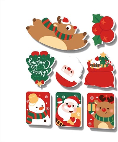 Koelkastmagneten- koelkast magneten- EVA Kerst Koelkastmagneten - Kerstboom - Koelkastdecoratie - Kerstman - Rendier - Autosticker - Kerst Sneeuwpop - Feestdecoratie Stickers - 3D Schattig (3.8*3 - 8 stuks)