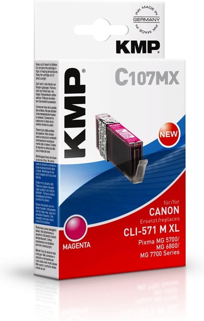 KMP Inkt vervangt Canon CLI-571M XL Compatibel Magenta C107MX 1569,0006