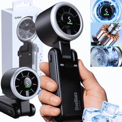 High-Speed Handventilator | Verkoelende Airflow | USB-C oplaadbaar | Intro 2026 | Krachtige ventilator met 4.000 mAh lithium-ion oplaadbare batterij