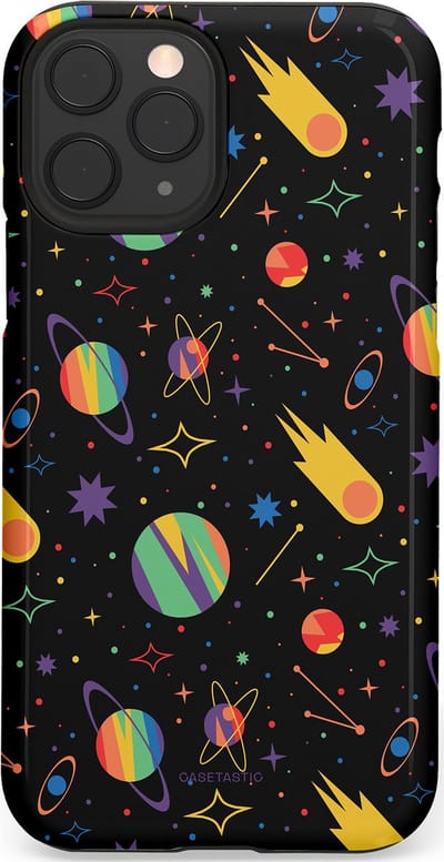 Casetastic Hoesje Geschikt voor Apple iPhone 11 Pro - Stijlvolle Beschermende Duo-layer Case - Planeten en meteoren