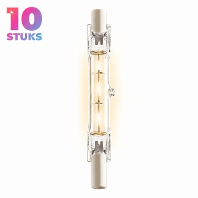 10x Staaflamp (118mm) Halogeenlamp R7s - 400W - Warm Wit Licht (2700K) - 8700 lm - 2 jaar - Dimbaar