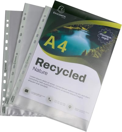 Exacompta 10x Zakje met 25 geperforeerde showtassen in gerecycled PP Forever 12/100e - A4 - Doorschijnend - 5350E