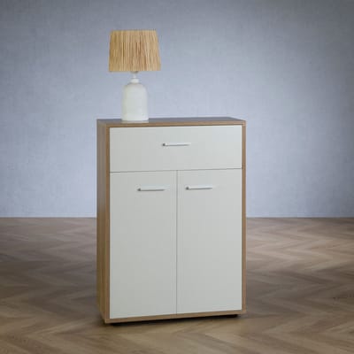 Commode TOMMY met lade - Sonoma-eik/wit