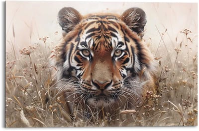 Schilderij Tijger op jacht - 60 x 90 - Hout - REINDERS