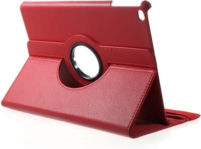 Peachy Bescherming 360 draai kunstleer hoes flip - geschikt voor iPad 2017 2018 - rood