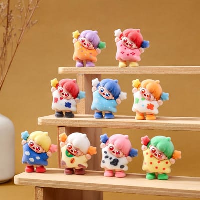 9-delige set YOYO Figuur Speelgoed Schattige Meisjes Figurine Bureau Decoratie Model Ornamenten Speelgoed Fans Cadeaus veelkleurig