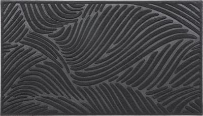 Luance Deurmat Vague - zwart - rubber - rechthoek - 75 x 44 cm - schoonloopmat- buiten