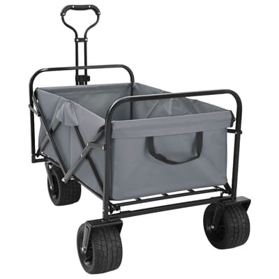 vidaXL - Vouwwinkelwagentje - 89 - x - 63 - x - 96 - cm - Grijs - 200 - kg