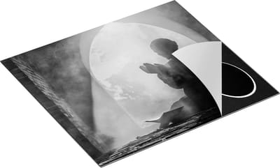 Chefcare Inductie Beschermer Biddende Man in een Oude Moskee - Zwart Wit - 60x50 cm - Afdekplaat Inductie - Kookplaat Beschermer - Inductie Mat