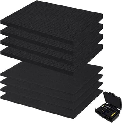 8 stuks 2 maten Pick and Pluck Foam 16x12 inch rasterschuim Kubusschuim Snijrasterschuim voor gereedschapskist Camera-opslag Ambachten Dikte 10/24 mm