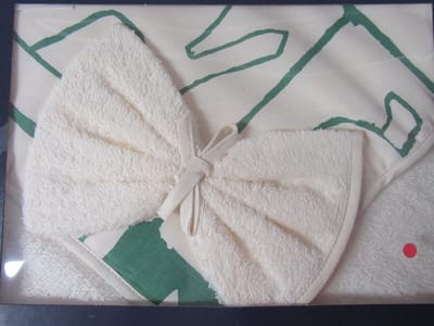 Plum Plum Babygood - Badcape + washandje - beige / groen