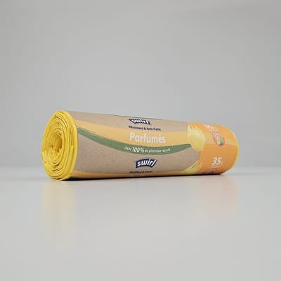 Swirl Vuilniszakken 35 Liter | Handvat | 280 Zakken | Geparfumeerd Lemon & Melon | 21 My | 65x53 cm