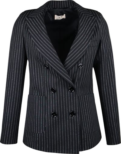 Verysimple - zwarte blazer met strepen - maat 34 (IT40)