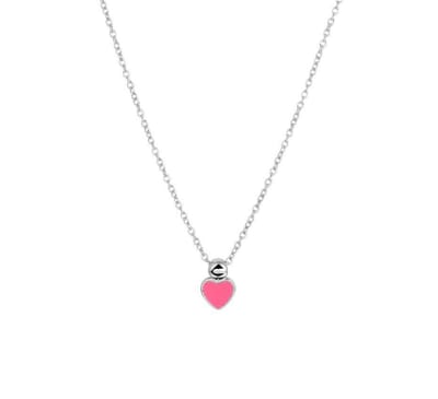 YO&NO - Ketting - Zilver - Anker - Hart -  1,2 mm -  36 - 38 cm - Sieraden vrouw - Gerhodineerd - Zilver 925