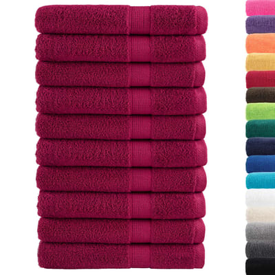 vidaXL - Saunahanddoeken - SOLUND - 10 - st - 600 - g/m² - 80x200 - cm - bordeaux