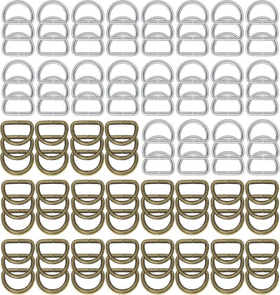 120 Pcs D Rings - Metalen Gespen voor Rugzakken, Schoudertassen, Bagage en Naai Projecten, 25mm Dikte, Zilver/Bronze, Multicolor Accessoires