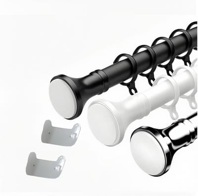 Spangordijnstang - Telescopische stang - Gordijnen ophangen - Zonder boren - 210-300 cm - Zilver