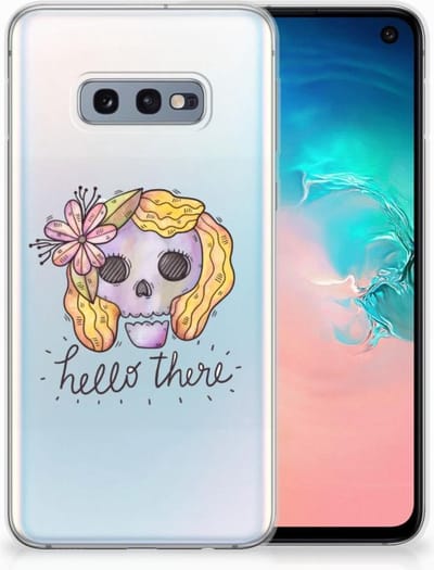 Silicone Back Case Samsung Galaxy S10e Boho Skull