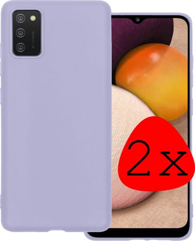 Hoesje 2 Stuks - Geschikt voor Samsung Galaxy A02s - Sterk & Shockproof - Case Siliconen - Back Cover - Telefoon Hoes - Lila