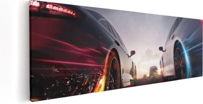 Artaza Canvas Schilderij Sportauto - 60x20 cm - Wanddecoratie Mancave - Muurdecoratie Race - Kamer Accessoires