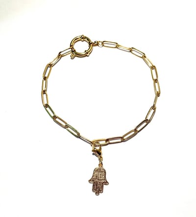 Bedelarmband - stainless steel - hamsa hand - waterproof - dames - cadeau - charm bracelet - nikkelfree - sieraad - kado - moeder