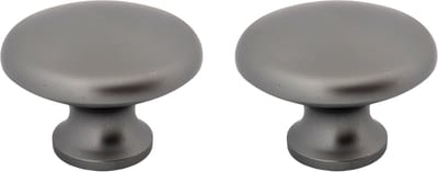 2X Kastknoppen Grijs Rond - Diameter 27mm - Knoppen voor keukenkast - deurknopjes - Meubelknoppen / Kastknoppen Grijs