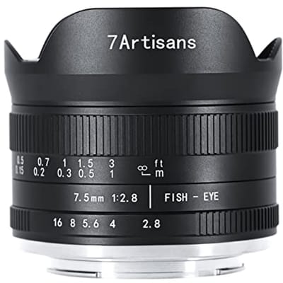 Fisheye Groothoek 7.5mm f2.8 Lens voor Micro 4/3 Camera's
