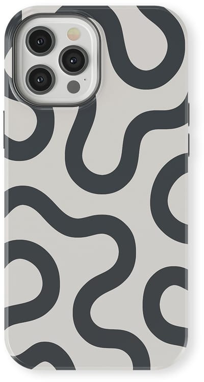 DripCase Motion Flow Tough Hoesje geschikt voor iPhone 12 Pro Max | Backcover met Mag | Trendy Design | Valbescherming | Graphite Glide