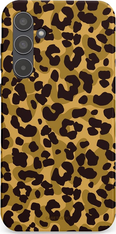 Casetastic hoesje geschikt voor Samsung Galaxy A55 - Dubbellaagse bescherming - Jungle Panter - Fashion Case - Zwart Crème Beige