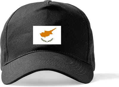 Zwarte Pet Beechfield met Wereldvlaggen, land Cyprus klittenbandsluiting