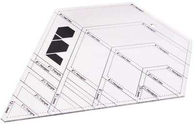 Quilt Liniaal - Kleermakers Liniaal - Kleding Maken - Diamant Vorm - 31 cm - Transparant