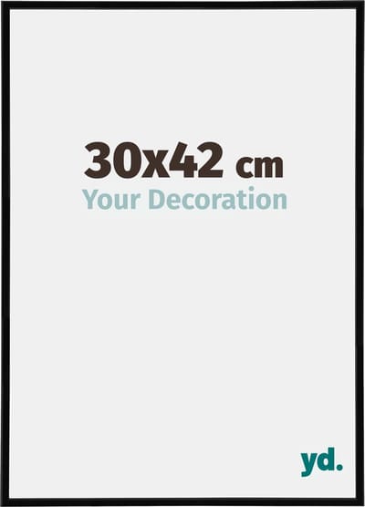 Your Decoration - Fotolijst 30x42 cm - Kunststof - Zwart Hoogglans - Annecy