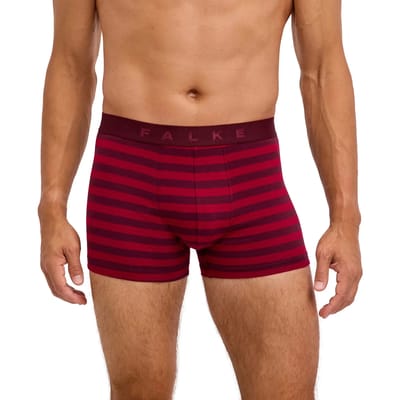 FALKE Daily Comfort Boxer-Briefs Striped ademend katoen broek van onderlaag heren rood - maat S