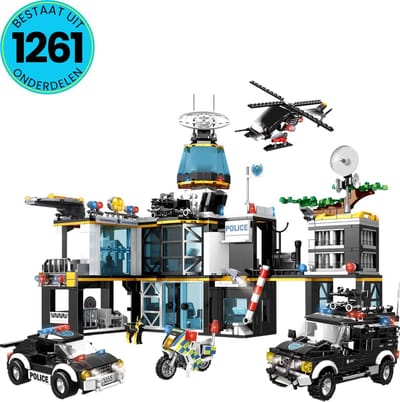 WOMA® Politiebureau Speelgoed Set Geschikt Voor LEGO - 1261 Bouwstenen - Vanaf 6 Jaar - Bouwset - STEM Speelgoed - Bouwsets - Bouwspeelgoed - Inclusief Handleiding