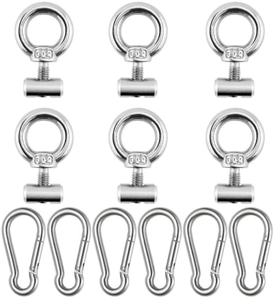 Dailygoods- Kederstopper 6 Stuks - Roestvrij Staal - Kederrail Accessoires - Voortentstopper - Luifelhaak - Corrosiebestendig - Tentaccessoires