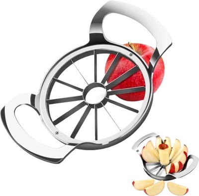 Appelsnijder - 12 Partjes - Rvs Appeldeler - Appelboor -Appelsnijmachine - Appelontpitter - Appel Cutter - Fruitsnijder - Fruitverdeler - Appel Dunschiller - Keukengerei