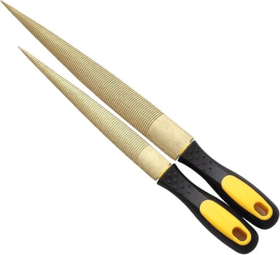 Wood File Set - 2 Pack Needle Files for Woodworking with Rubber Handle in Gift Bag